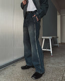 Ocean Wash Side Cut Denim Pants