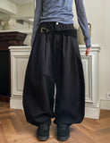 Vintz three-pin tuck balloon wide cotton pants