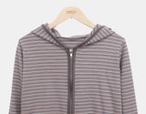 Roban Slim Stripe Two-Way Hooded Zip-Up