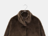 Horn Hidden Hook Fur Short Jacket