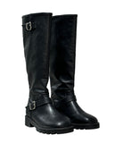 Drop buckle long boots