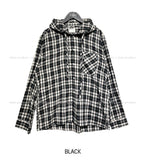 Leaf Overfit Hooded Checkered Shirt