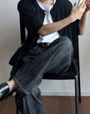 Linen denim wide