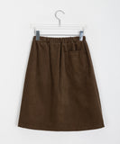 Holve pocket corduroy banding midi skirt