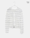 Efu slim fit two-way see-through lace hooded zip-up