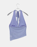 Ruin Flower Printing See-Through Halter Neck Sleeveless
