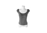 Rie Stripe Button Puff Short Sleeve T-Shirt