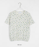 Jeleudi Flower Waffle Balloon Short Sleeve Tee