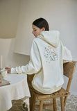 Bunny Flower Embroidered Hoodie