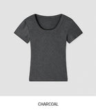 Slim Deep Round Short Sleeve