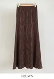 Linda Banding Pleated Maxi Long Skirt