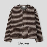 Izuna stripe crop cardigan