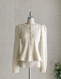 Even Pearl Puff Knit Cardigan