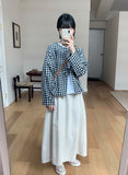 Lovey pin tuck cotton banding long skirt