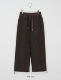 Poining banding string fleece brushed wide pants