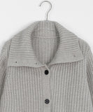 Hakino high neck button knit cardigan