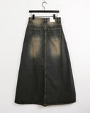 Ito Sand Washing Wide Maxi Denim Skirt