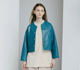 Lambskin Non Collar Jacket