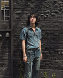 Terne pocket washing denim shirt