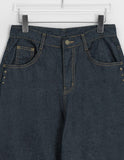 Tenden Stud Raw Denim Balloon Wide Pants