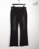 Booming Y2K Pocket Washing Denim Bootcut Pants