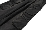 Javid wide cargo banding denim pants