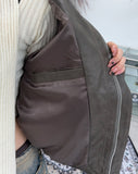 Heads oversized fit leather jacket
