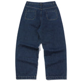 Wide one tuck denim pants