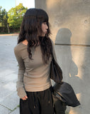 [1+1][MADE] Border Layered Tencel Long Sleeve T-shirt