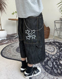 Leton embroidery bermuda denim pants
