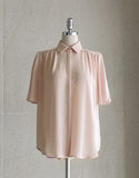 Shining Frill Chiffon Wing Collar Blouse