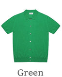 Linen collar short sleeve cardigan