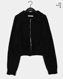 Duon Raglan Pocket Collar Knit Zip-up