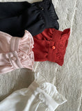 Mauve V-neck shirring blouse