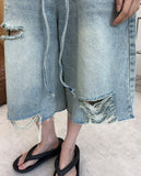 Hike Damaged Bermuda Denim