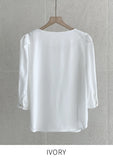 Melua Heart Neck Three Quarter Blouse