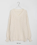 Lyotin V-neck cable knit