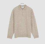 Latz half-zip collar knit