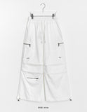 Pupon Parachute Cargo Nylon Wide Pants