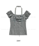 Yudee Dot Puff Short Sleeve Set