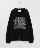 [unisex] Homgo Punching Over Hood Knit Zip-up