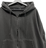 Kale Rail Zipper Hooded Zip-Up