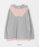 [BAONHAUS] Tomomb half zip-up color matching fleece hoodie