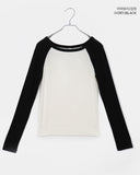 Vinny Basic Color Matching Raglan Long Sleeve T-Shirt