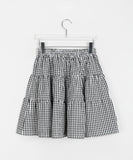 Rohedi Banding Check Tiered Midi Skirt