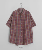 [unisex] Colmas Check Seersucker Short Sleeve Shirt