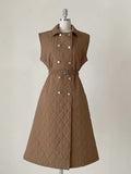 Erne Quilting Collar Lightweight Padding Vest One Piece (Belt Set)