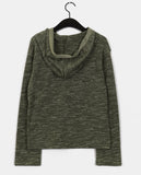 Zeke Stripe Bokashi Button Color Matching Hood T-shirt