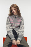 [2-WAY] RIBBON CROP Knit Zip-up