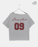 Rune Boatneck One Off-Shoulder Printed Short Sleeve T-Shirt